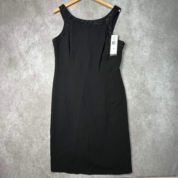 Lauren Ralph Lauren Dresses & Skirts - Lauren Ralph Lauren Sleeveless Cocktail Dress Black Beaded Neckline Dress 10 NWT